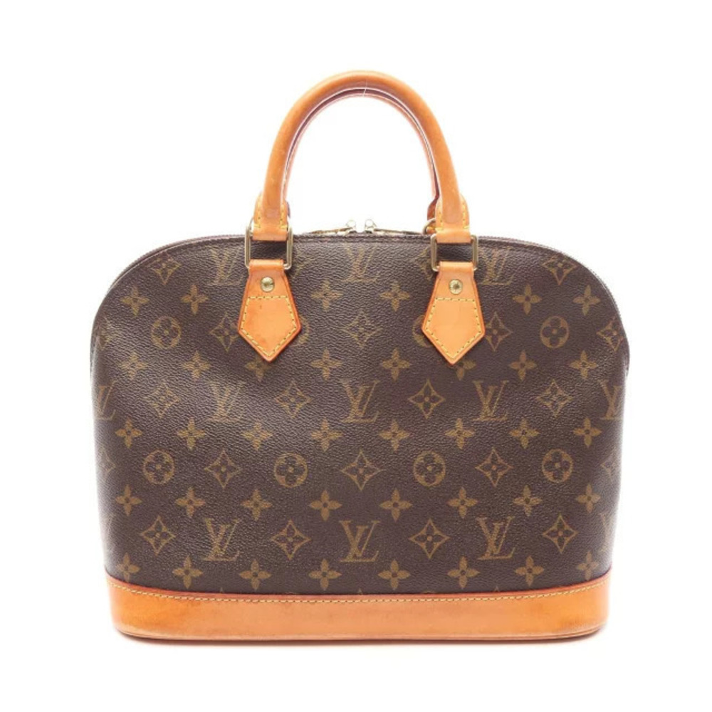 Louis Vuitton Alma Monogram Handbag Canvas Leather Brown